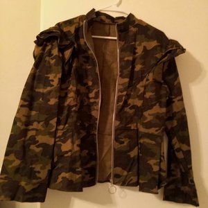 Ruched Camo Jacket